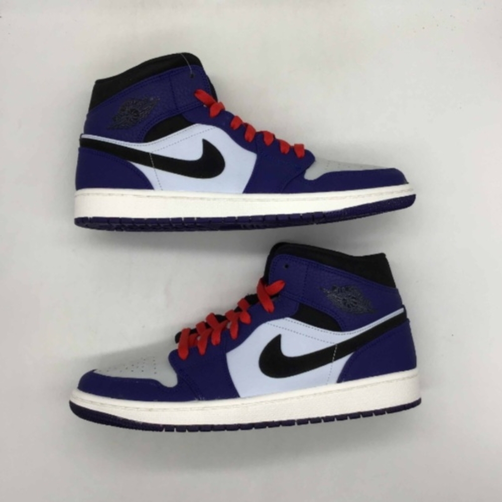 Blue and Black High-Top Sneakers